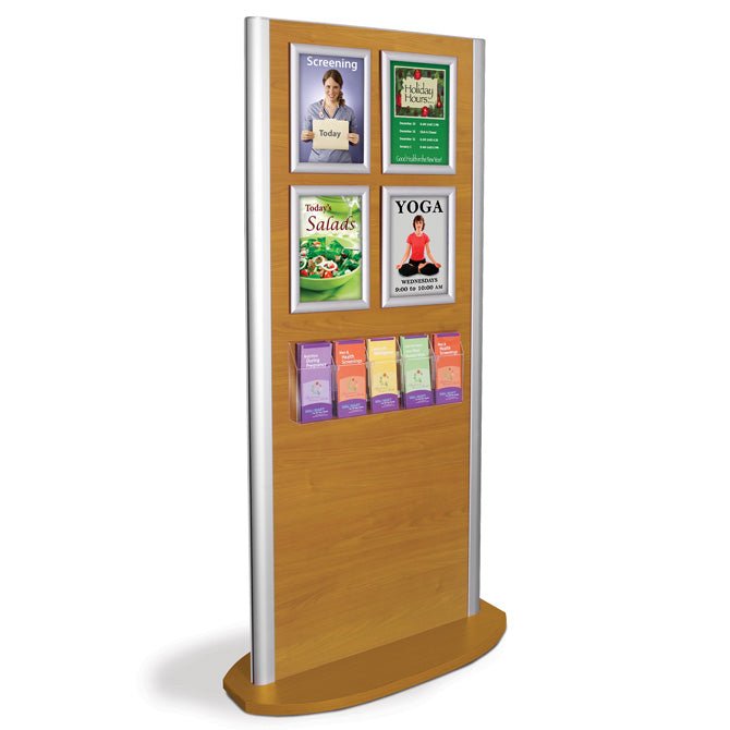 Kensington Information Kiosk with Four Sign Frames and 5 Pocket Holder –  Braeside Displays